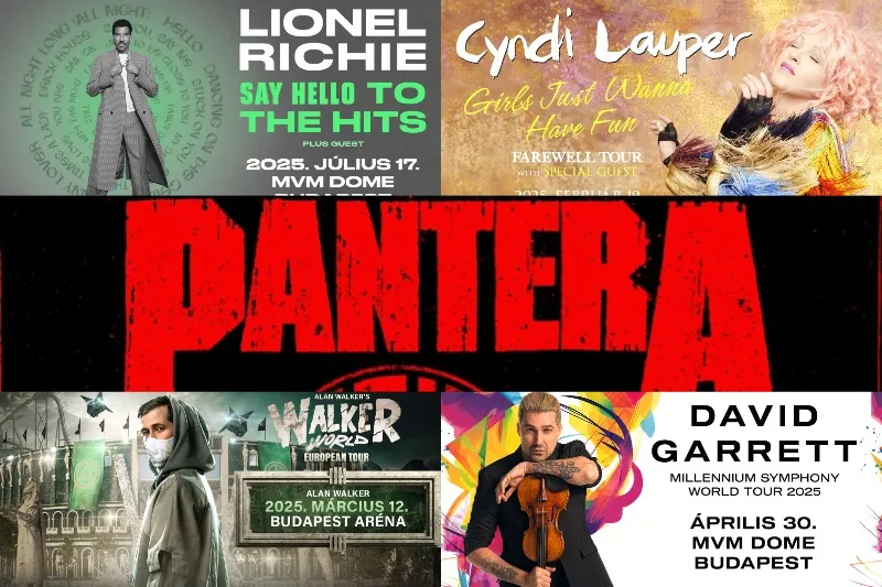 Pantera, Lionel Richie, Cyndi Lauper, David Garrett, Alan Walker – Koncertjegyek 20% kedvezménnyel!