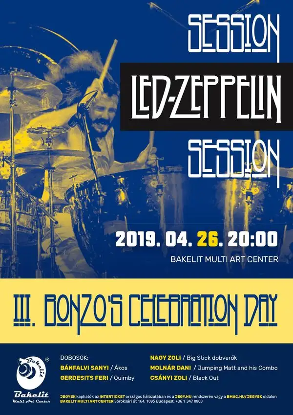Igazi dobosünnep indusztriális környezetben! - Led Zeppelin Session KONCERT pénteken a Bakelitben!