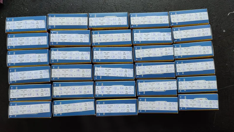 JJ ECC83S előfokcső, új, bemért, 30 db Elektronenrohr