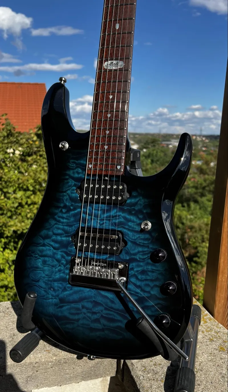 Music Man BFR JP7 Bahama Blue Quilt John Petrucci Electric guitar