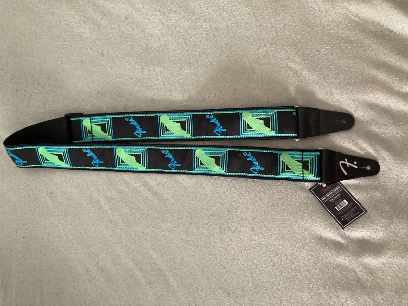 Fender Fender Neon Monogram Strap Textil gitár heveder Gr Heveder