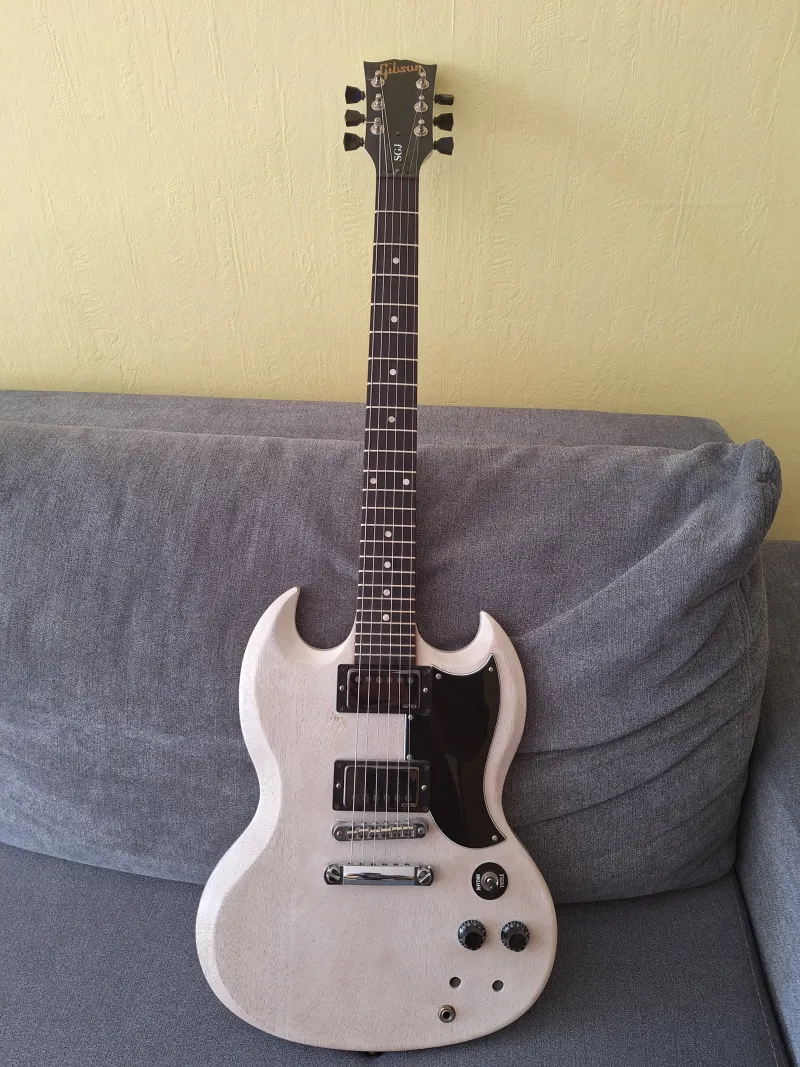 Gibson Gibson SGJ 2012 - Trans White + EMG Hetfield szett Electric guitar