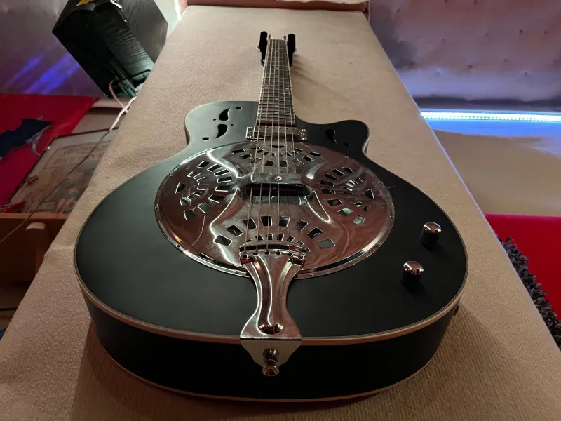 Harley Benton Custom Line N-150CE Black Guitarra resonadora / Dobro