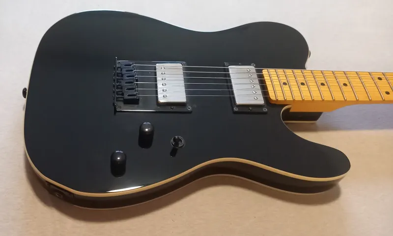 Schecter PT Black Telecaster Gibson pu Elektromos gitár