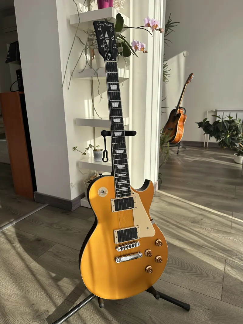 Harley Benton SC-400 SGT Les Paul Gold Top EMG Elektrická gitara