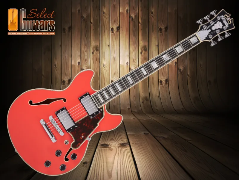 DAngelico Premier Mini DC Fiesta Red Elektromos gitár