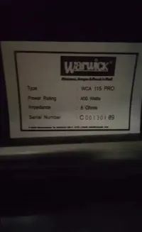 Warwick WCA 115 pro Basszus láda