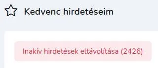 Töröld az archivált hirdetéseket a kedvenceid közül!