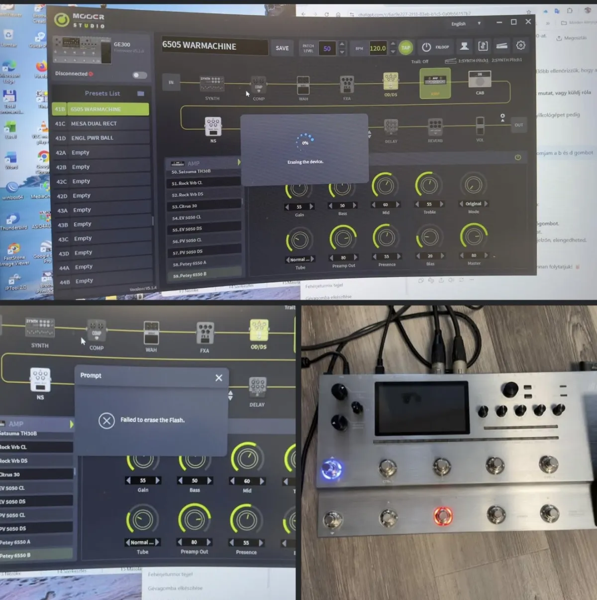 Mooer GE300 SPI Flash nyers dump (.bin fájl)