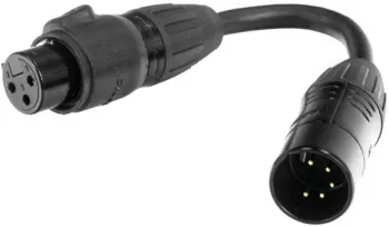 Accu Cable 5-pin M to 3-pin FM IP65 Kábel DMX fényekhez