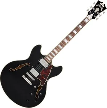 D´Angelico Premier DC Solid Black Félakusztikus - jazz-gitár