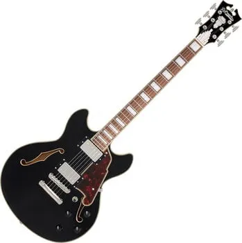 D´Angelico Premier Mini DC Solid Black Félakusztikus - jazz-gitár