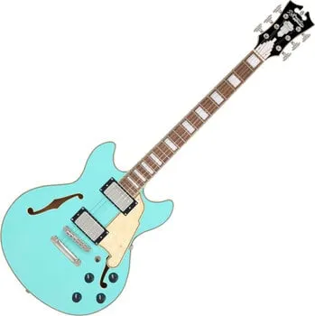 D´Angelico Premier Mini DC Surf Green Félakusztikus - jazz-gitár