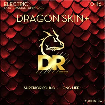 DR Strings Dragon Skin+ Coated Medium 10-46 Elektromos gitárhúrok