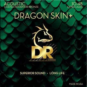 DR Strings Dragon Skin+ Coated Phosphor Bronze Extra Light 10-48 Akusztikus gitárhúrok