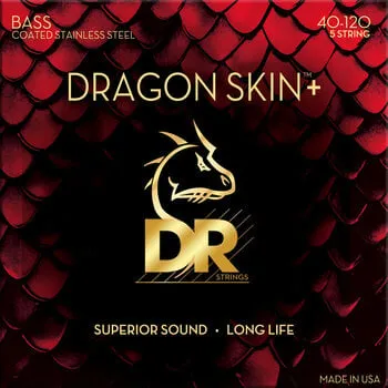 DR Strings Dragon Skin+ Coated Steel 5-String Light 40-120 Basszusgitár húr