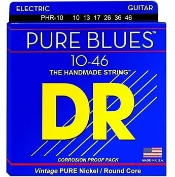 DR Strings PHR 10 Pure Blues Nickel Medium Electric Guitar Strings