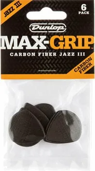 Dunlop 471P3C Nylon Max Grip Jazz III Player Pack Carbon Pengető