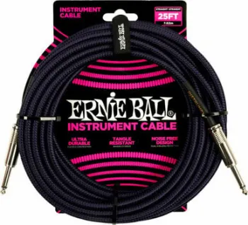 Ernie Ball Braided Straight Straight Inst Cable Lila 7,5 m Egyenes - Egyenes