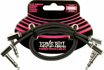 Ernie Ball Flat Ribbon Stereo Patch Cable Fekete 30 cm Pipa - Pipa