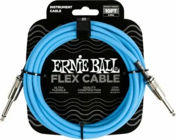 Ernie Ball Flex Instrument Cable StraightStraight Kék 3 m Egyenes - Egyenes