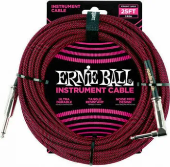 Ernie Ball P06062 Fekete-Piros 7,5 m Egyenes - Pipa