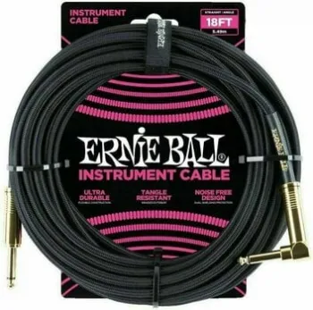 Ernie Ball P06086-EB Fekete 5,5 m Egyenes - Pipa