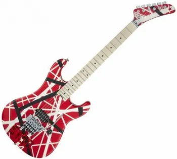 EVH Striped Series 5150 MN Red Black and White Stripes Elektromos gitár