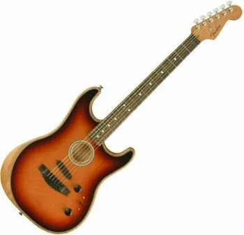 Fender American Acoustasonic Stratocaster 3-Tone Sunburst Elektroakusztikus gitár (Használt )