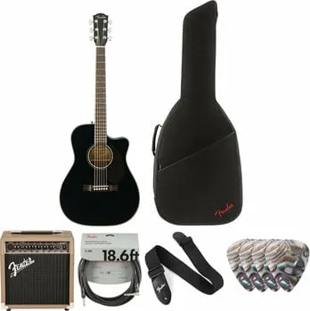 Fender CC-60SCE Concert Black WN Deluxe SET Fekete