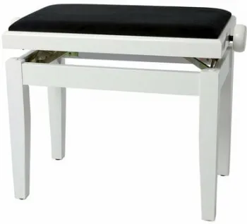 GEWA Piano Bench Deluxe Fából készült zongoraszék White Gloss