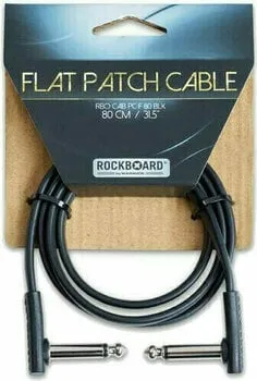RockBoard Flat Patch Cable Gold Fekete 80 cm Pipa - Pipa