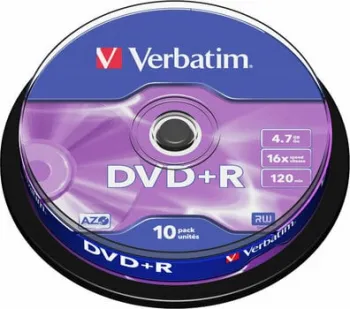 Verbatim DVD+R AZO 4,7GB 16x 10pcs 43498 DVD Retro média