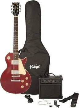 Vintage V10 Coaster Pack Wine Red Elektromos gitár