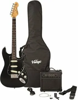 Vintage V60 Coaster Pack Gloss Black Elektromos gitár