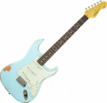 Vintage V6MRLB Distressed Laguna Blue Elektromos gitár