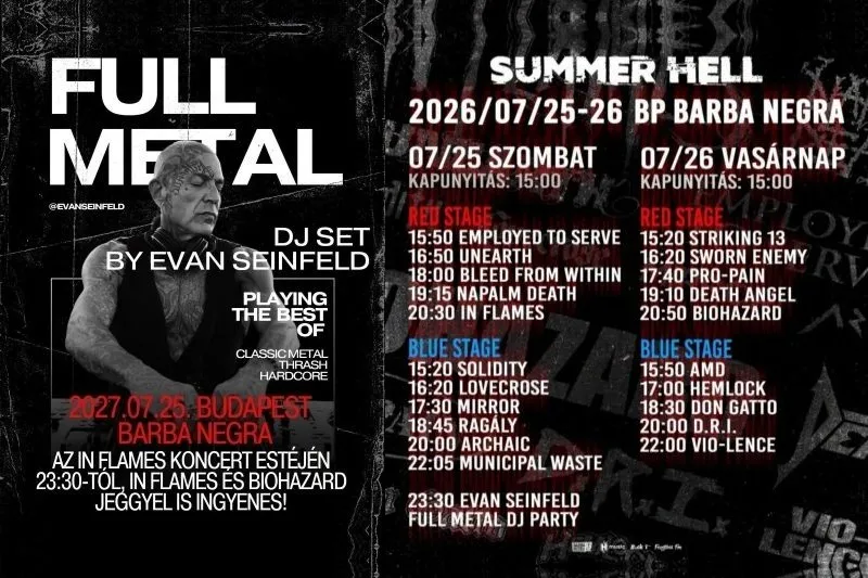 Ma startol a Summer Hell 2026 – főszerepben az In Flames és a Biohazard!
