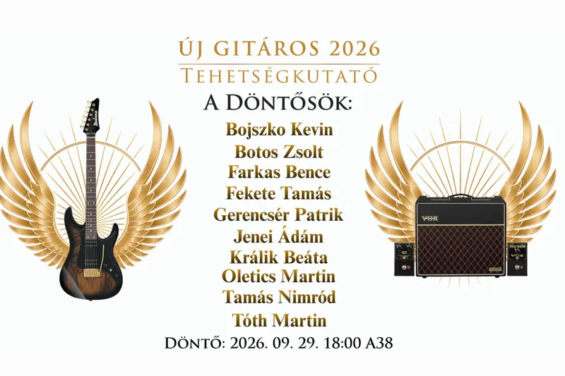 Új Gitáros 2026 – 117 nevezőből tízen jutottak a jövő keddi döntőbe