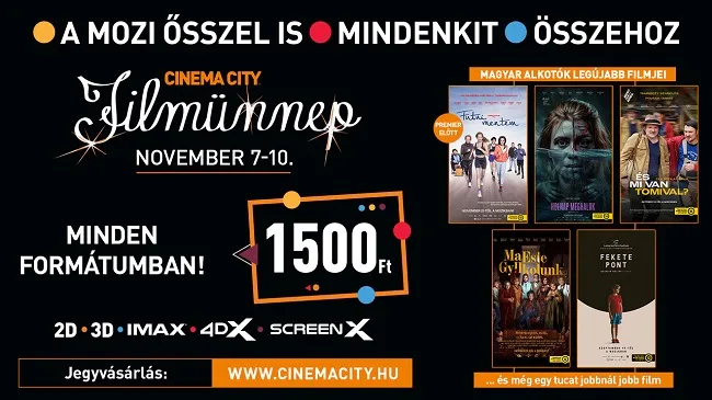 Ultrakedvezményes árakkal újra itt a Cinema City Filmünnep!