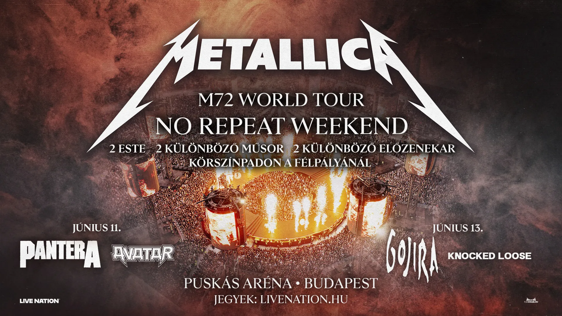 Vége a találgatásnak: a Metallica a Puskás Arénába is elhozza nagysikerű turnéját